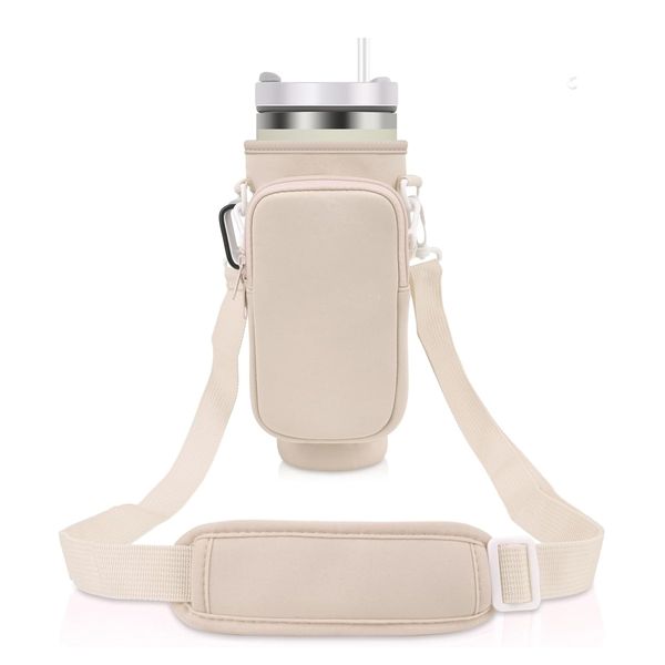 Water Bottle Sleeve With Strap For Camping Hiking Gym - 40oz.