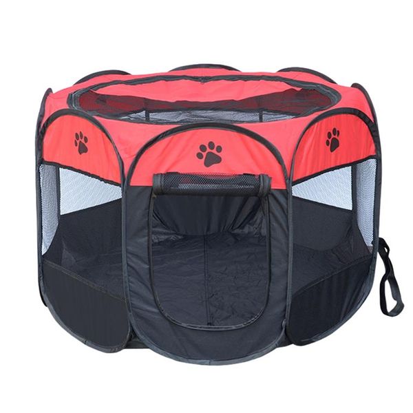 Foldable Eight-Sided Pet Fence - Red