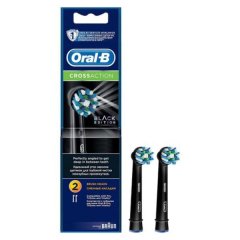 Oral-B Genuine CrossAction Replacement Black Toothbrush Heads 2 pack