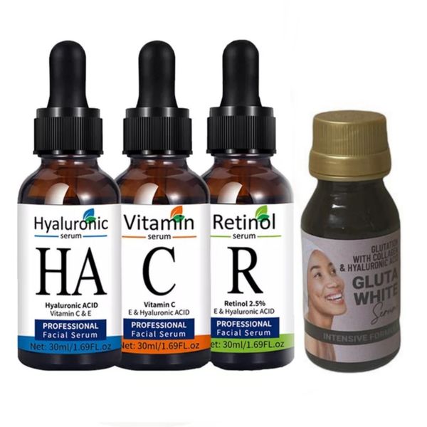 Face Serums Set- Hyaluronic Acid &amp; Vitamin C &amp; Retinol &amp; Gluta White