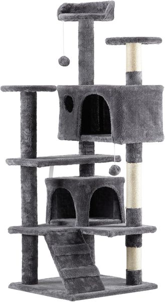 138CM Cat Tree Tower Multi-Level Condo with Scratching Posts &amp; Perches