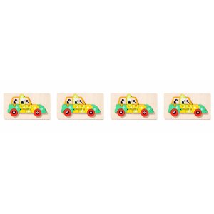 4 Pack - Educational Police Car Building Blocks - Multicolour