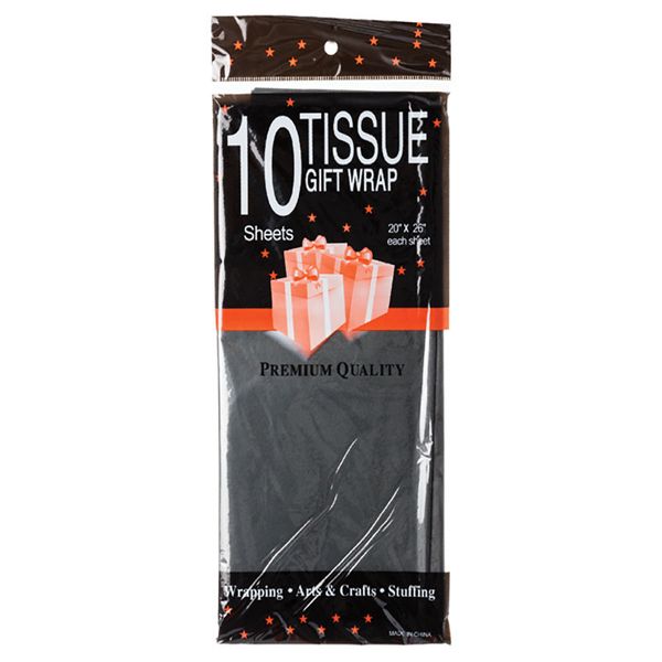 Paper Tissue - Gift Wrap - Gifting - Black - 50cm x 66cm - 10 Sheets