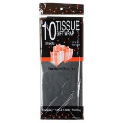 Tissue Paper - Black - 50cm x 66cm - 10 Sheets - Pack of 2