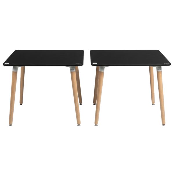 S-124T Dining Table MDF Black - Modern 4 Seater Table - Set Of 2