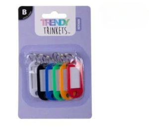 6-Pack Quick-Label Keychain Tags - Perfect for Home &amp; Office