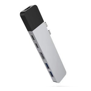 HYPERDRIVE NET 6-in-2 USB-C Hub Gigabit Ethernet - Space Gray