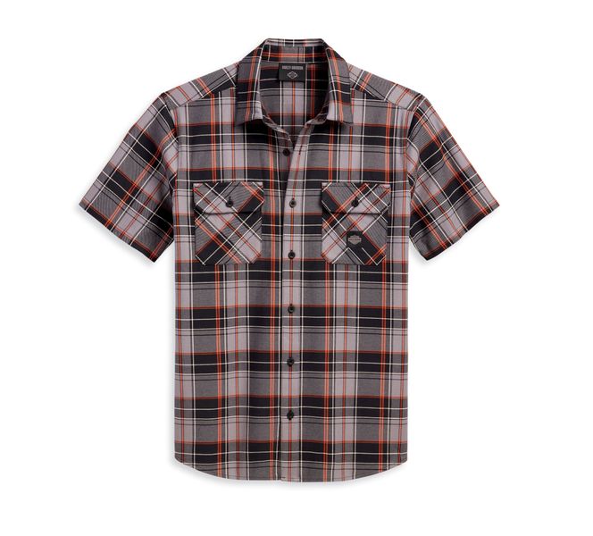 Harley-DavidsonMen's Wrench Crew Plaid Shirt - Grey Plaid
