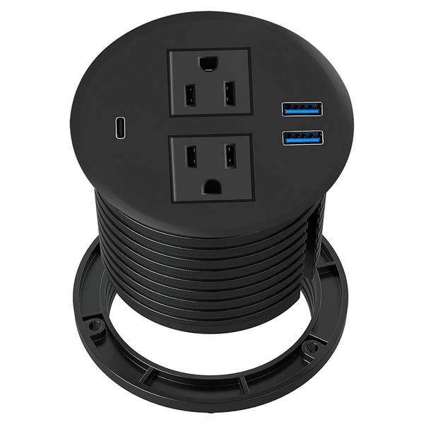 Power Grommet With Usb Us Plug 2Usb+1Pd