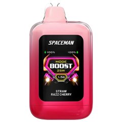Spaceman 25K Plus Disposable Vape Pod Straw Razz Cherry
