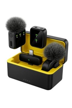 Dual Wireless Microphone Set / iP &amp; USB-C /2 Clip-On Lavalier Mics Receiver