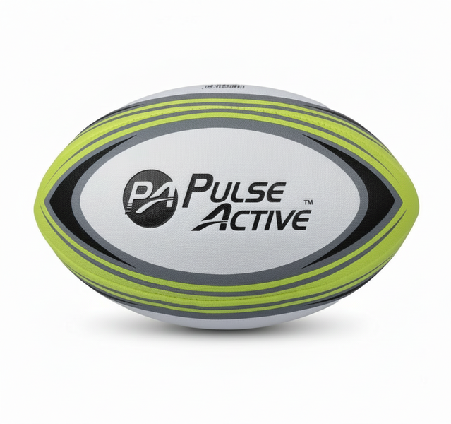 Pulse Active Size 5 Rubber Rugby Ball with Pimple Grip for Training