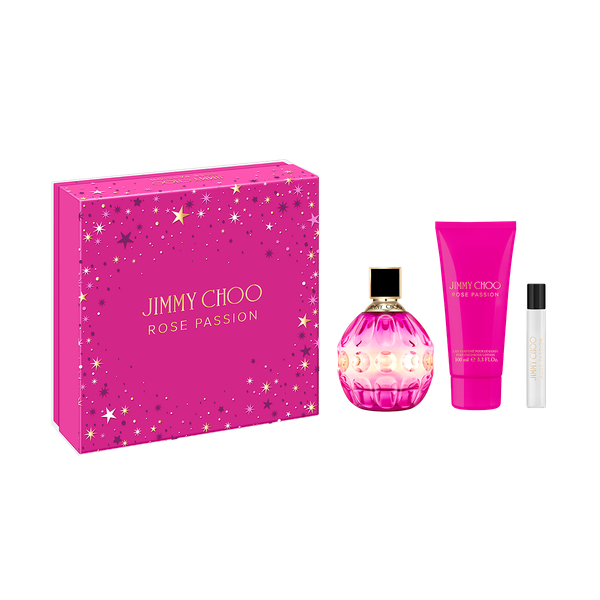 Jimmy Choo Rose Passion Gift Set 100ml Edp + 100ml Body Lotion + 7.5ml