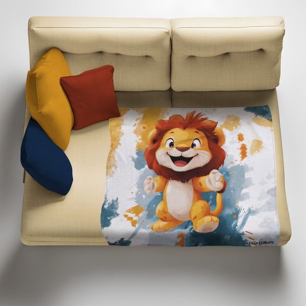 Safari Lion Light Weight Fleece Blanket by Wikus Schalkwyk