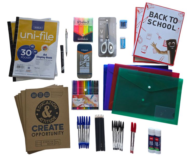 43-Piece Back to School Stationery Kit for Students - Neutral Colors