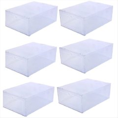 6 Pack Transparent Shoe Box Shoes Organizers Thickened Foldable Dustproof S