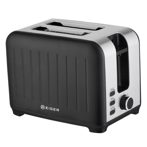 Eiger 2-Slice Toaster - Alinea Nero Series, Stainless Steel &amp; Matt Black