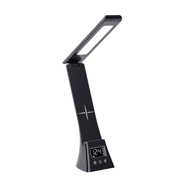 Desktop Folding Lamp Clock With Wireless Charging For Smartphones