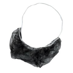 300 Pack Black Disposable Beard Covers | Bulk Hygiene PPE - Non Woven
