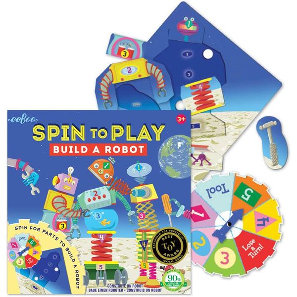 eeBoo Build-a-Robot Puzzle Spinner Game