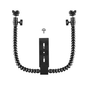 New Flexible Dual Arm Hot Shoe Flash Bracket Mount Holder For Canon