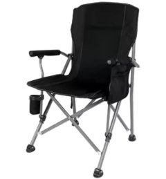 Heavy Duty Folding Camping Chair with Cup Holder, Side Pocket &amp; Cover