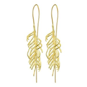 Dainty Fern Drop Earrings