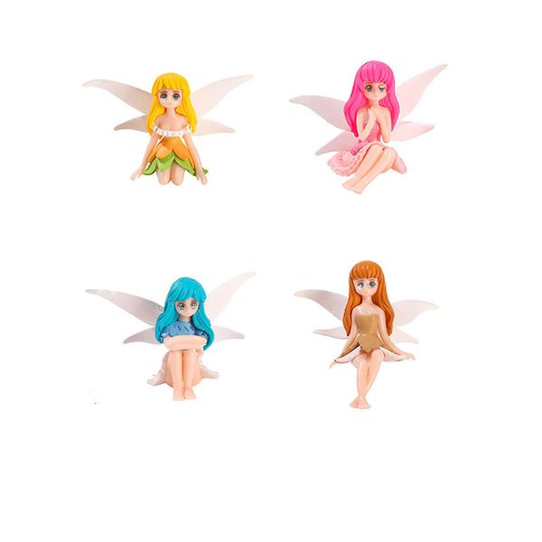 4 Piece Set of Garden Magic Elf Cute Flower Fairy Cartoon Doll