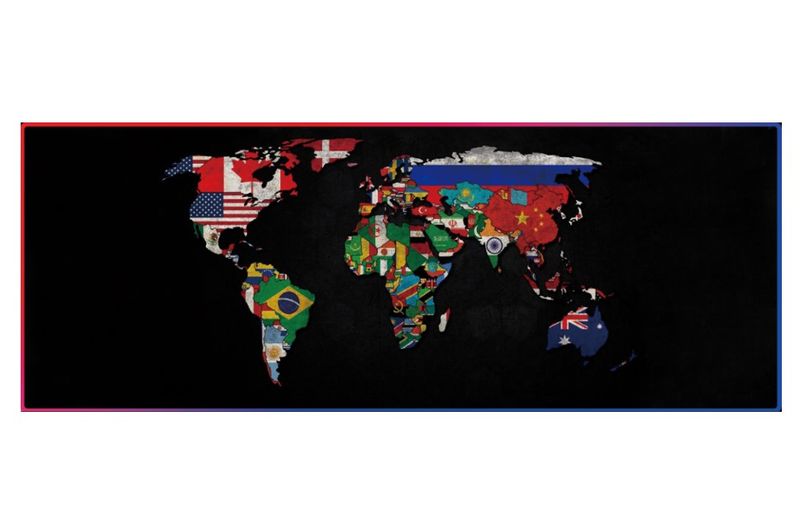 A+ RGB LED Mouse Pad (Large) - Flag World Map