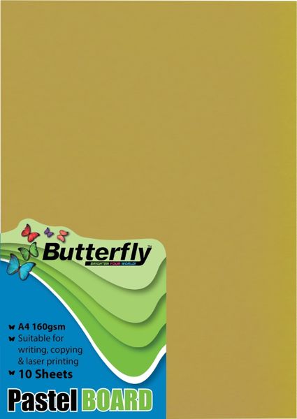 Butterfly A4 Pastel Board 10s - Gold