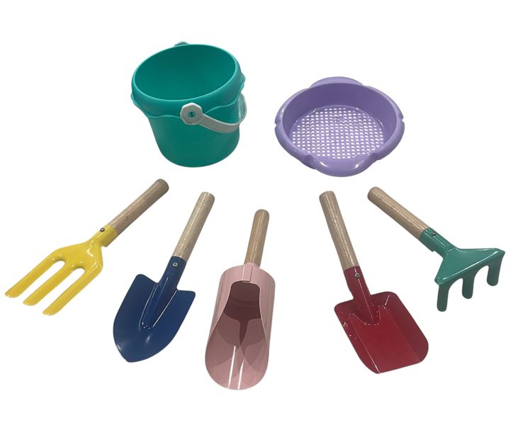 Kids Garden &amp; Beach Tool Set with Bucket &amp; Sifter - 7pcs