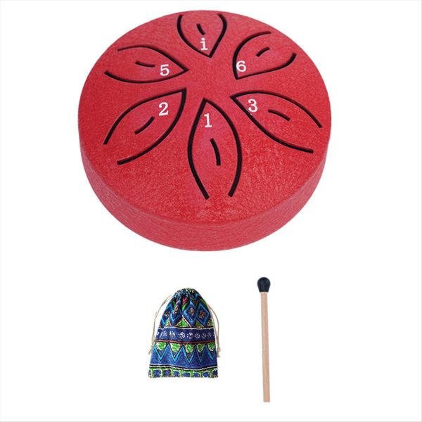 Steel Tongue Drum Rain Drum For Outside 6 Notes 3 Inches Dark Green