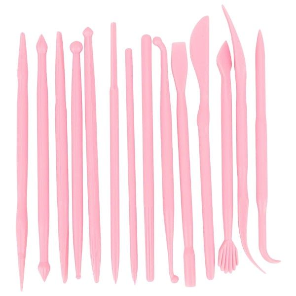 14 Piece - Flower Shaped Carving Tools For Baking - Pink
