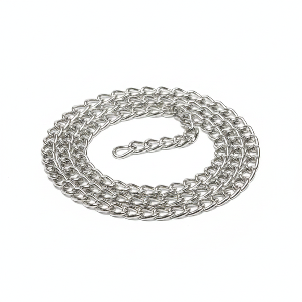 KRAFFT 1m Nickel Plated Twist Link Chain, 3.4mm Diameter for Jewelry