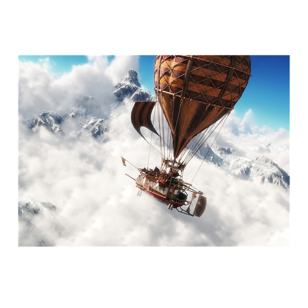 Wall Art Canvas - Steampunk Concept Balloon Airship