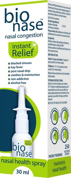 Bionase Nasal Health Spray Kids Instant Relief - 30ml