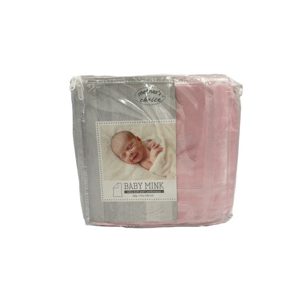 Mothers Choice Baby Mink Blanket - Pink ABC