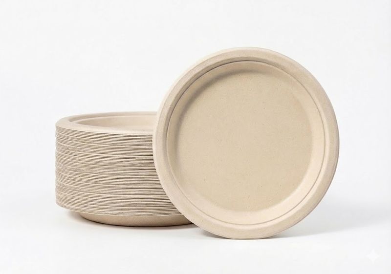 ZNZMART 9" Eco Friendly Disposable Dinner Party Plates - 50-Pack