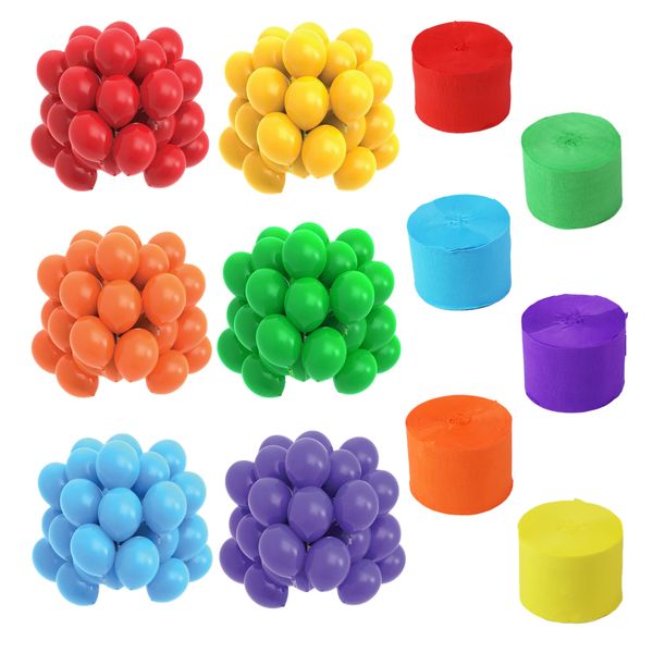 Home Decor Rainbow Birthday Party Backdrop Decorations - Set of 126