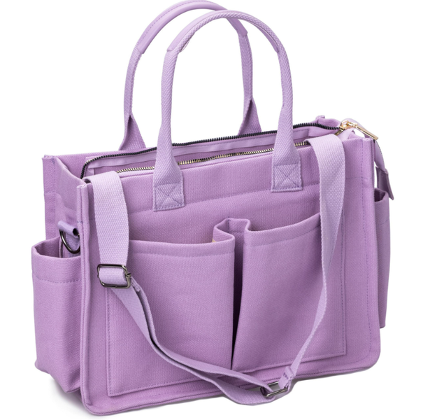 Tote Bag for Women: Large Canvas, Compartments, Laptop Crossbody