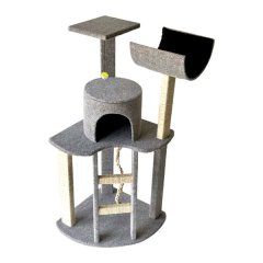 Scratzme - Corner Cabin Premium Scratching Post - Light Grey &amp; Black