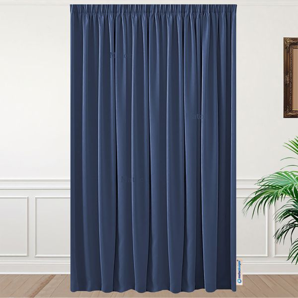 Matoc Designs Curtain - 100% Blackout - Modern Smooth Stormy Navy - Taped