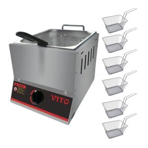 Vito dfg-6l 6L Gas Deep Fryer and 8 Chip Baskets