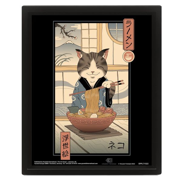 Vincent Trinidad (Neko Ramen) Framed 3D Lenticular Poster (25cm x 20cm)