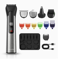 All-in-One Hair &amp; Grooming Trimmer(Stainless Steel)-13-Piece Accessory Kit