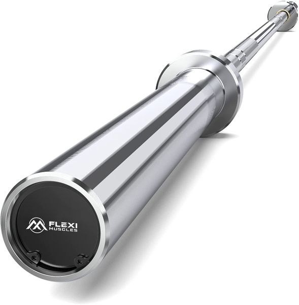 Flexi Muscles - Straight Olympic Barbell Bar for Weight Lifting (2.2 m).