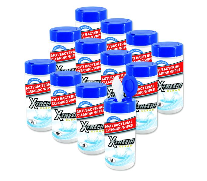 Xtreem Multi Surface Anti-Bacterial Cleaning Wipes - Box of 12