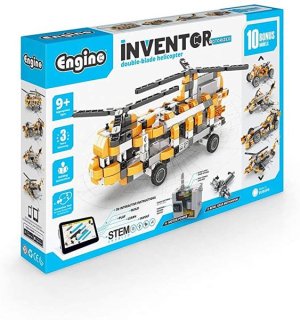 Engino Inventor Motorized Double-Blade Helicopter Construction Toy Set