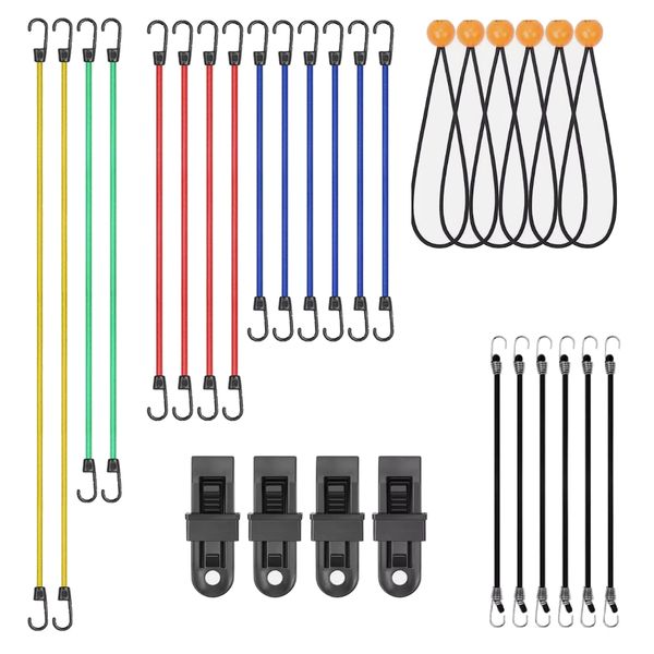 Camping Tool 30 Piece Assorted Cord Bungee Hook Traveling Gear