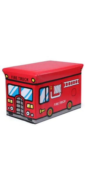 Kids Toy Box / Ottoman - Fire Truck